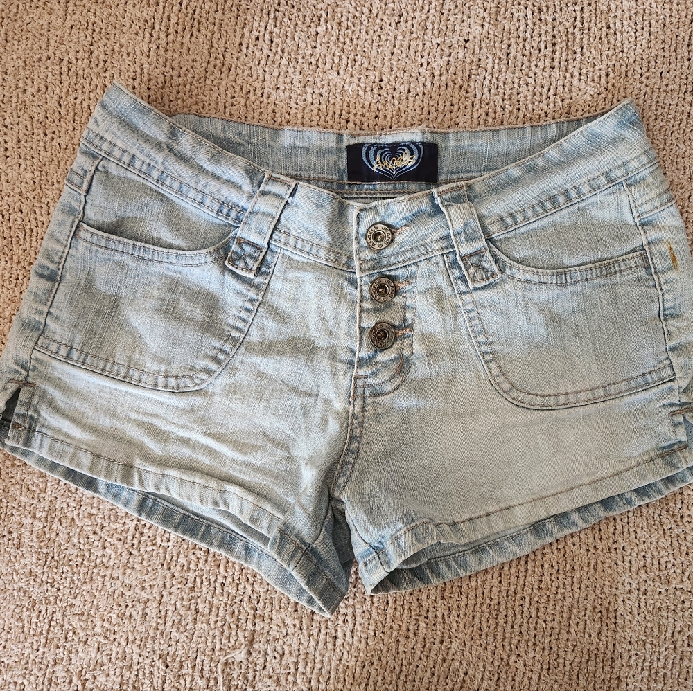 Light wash jean shorts